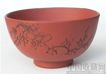  日本瓷器原装进口茶具白山制朱泥梅花杯5个 -收藏网