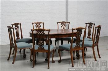 西洋古董家具 2313 餐桌椅组合-收藏网