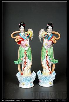 潮州枫溪70年代美术陶瓷《天女散花》 -收藏网