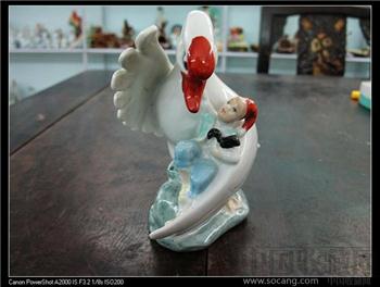 八十年代美二出品《鹅和小孩》老枫溪美术陶瓷-收藏网