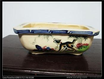 民国时期老枫溪手拉瓷----水仙花钵   老枫溪美术陶瓷-收藏网