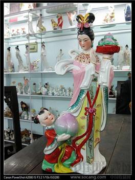 八十年代出品《麻姑献寿》老枫溪美术陶瓷-收藏网