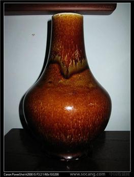 六十年代老枫溪手拉浆釉花瓶-收藏网
