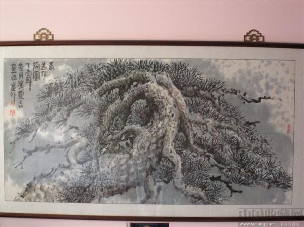 号称"中国松王"的当代著名画家刘爱民的松树作品《松荫华盖