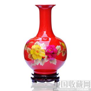 景德镇陶瓷器麦秆瓷花瓶工艺摆设 家居日用麦秆画装饰品-收藏网