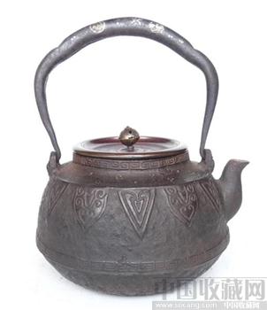 日本老铁壶铁瓶光龙堂提手锉金锉银 -收藏网