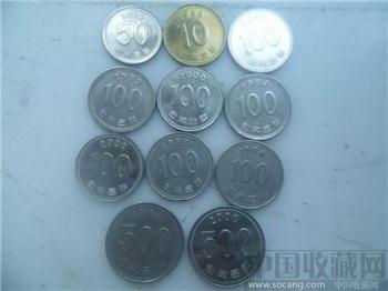 韩国硬币10，50，100，500共11枚合售-收藏网