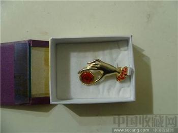 1995年中国北京镀金镶钻女式胸针 -收藏网
