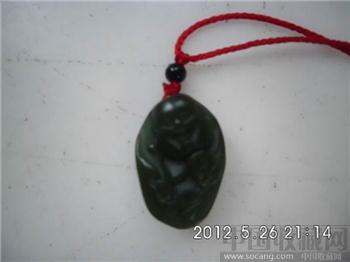 绿玛瑙雕刻原石（挂件）-收藏网