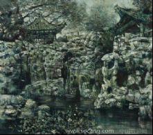 刁庆春油画作品——苏州园林、山-裂变、江南-收藏网