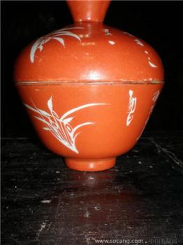 清代 矾红茶碗 .JPG-收藏网