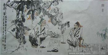 美术家段庆昌先生的荷塘清趣《对弈图》-收藏网