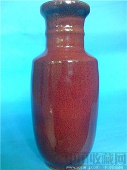 16 清 红釉棒槌瓶 -收藏网