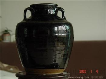 清代黑釉罐-收藏网