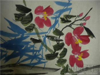 佚名 花枝上的小鸟 扇子画 现货 包快-收藏网