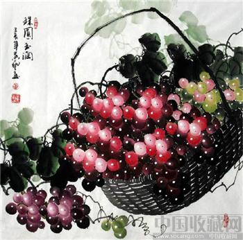 黄艺·四尺斗方葡萄-收藏网
