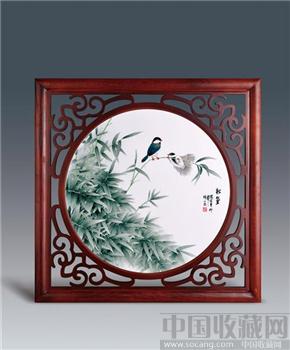 《新篁》瓷板—侯一凡作品—湖南醴陵釉下五彩瓷-收藏网