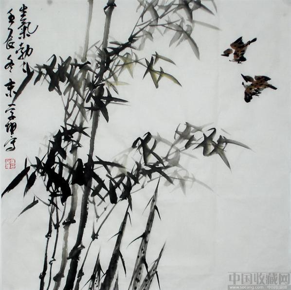 国画专攻写意花鸟,擅长画葡萄,竹子,兰花等,有"崔葡萄","崔竹子"之