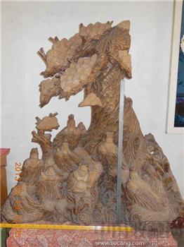 传世红豆杉木雕八仙过海-收藏网