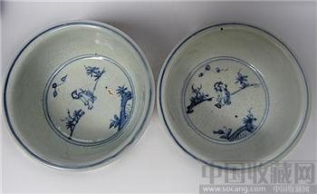 明代中期人物碗(一对)-收藏网