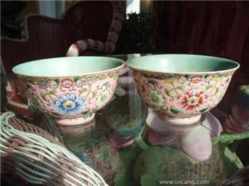 康熙御制瓷胎珐琅彩碗,一对 -收藏网