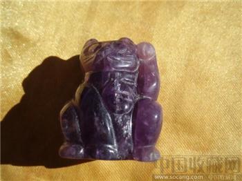 紫水晶园,雕召财猫,天然水晶材质上好,召财进宝,生意兴隆-收藏网