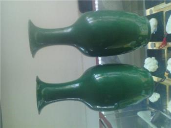 绿釉柳叶瓶-收藏网