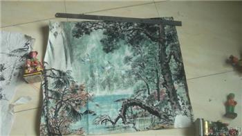 老山水画，1979年画的，有仙鹤，有湖，有树木，一流东西 -收藏网