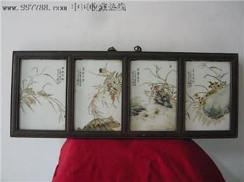 刘雨岑田园风光瓷板画一组 -收藏网