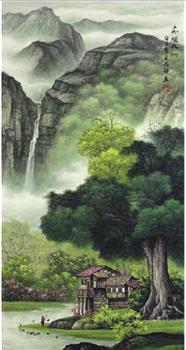 刘振辉·三尺青绿山水（中堂）-收藏网