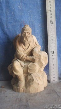  黄杨木木雕渔翁，雕的很好 -收藏网
