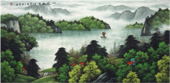 刘振辉·四尺青绿山水-收藏网