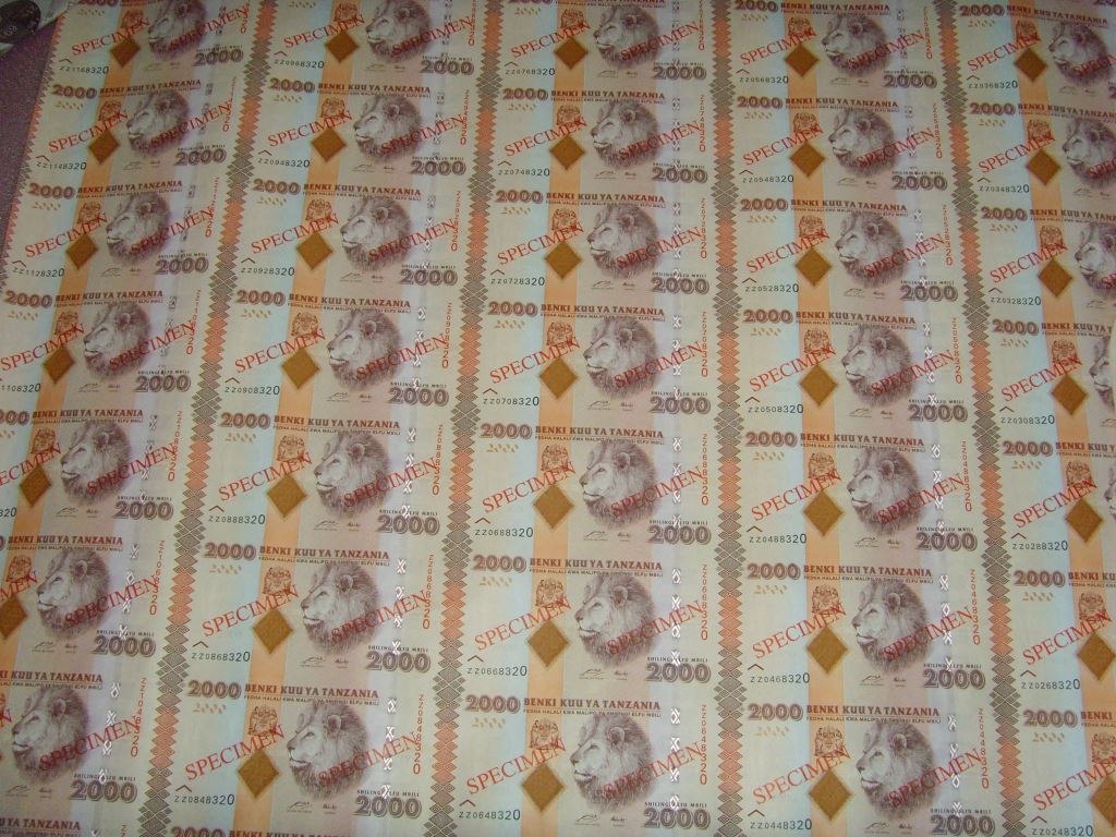 坦桑尼亚整版连体钞-大家的收藏-中国收藏网