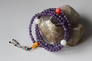 108粒紫水晶佛珠手链-收藏网