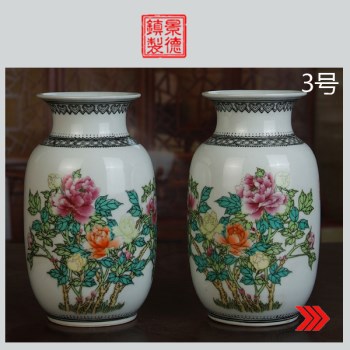 景德镇陶瓷/文革瓷器/收藏/粉彩花卉图灯笼瓶一对（3号） -收藏网