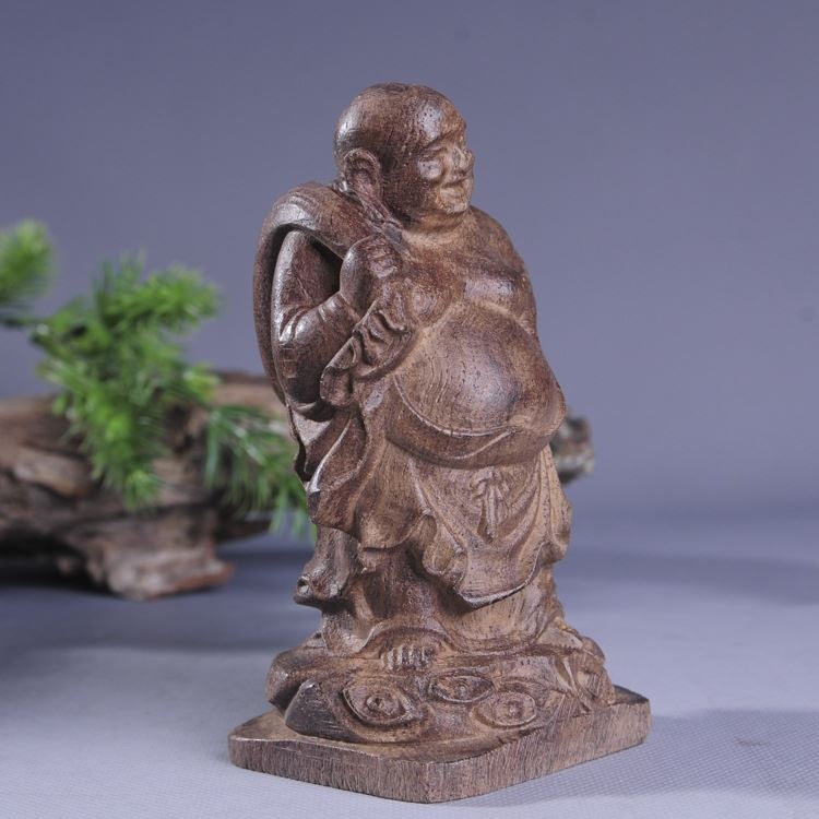 越南天然沉香木雕工艺品 布袋弥勒佛像 -雨轩商城-中国收藏网
