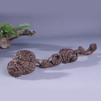 越南天然沉香木雕工艺品 37cm灵芝如意摆件批发 吉祥物-收藏网