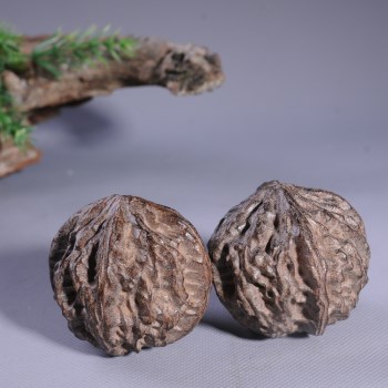 越南沉香木核桃键身球古玩木雕手把件沉香益脑保健一对-收藏网