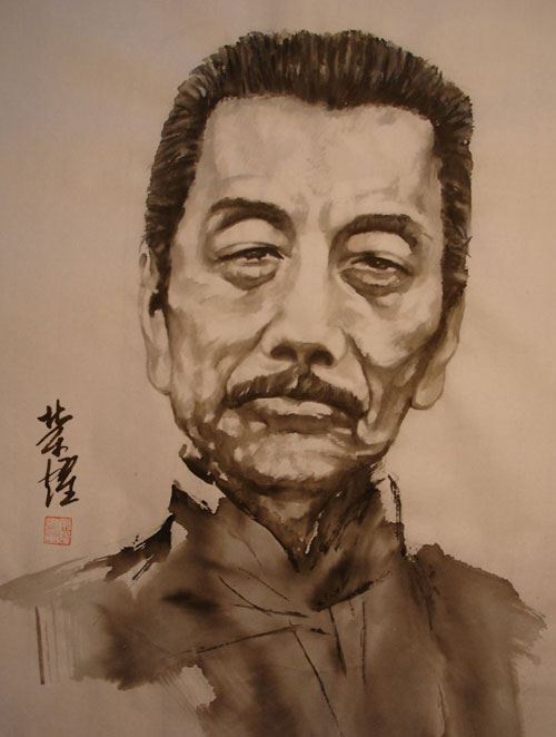 武汉杨荣耀水墨作品.手绘纸本软片,50x50cm.